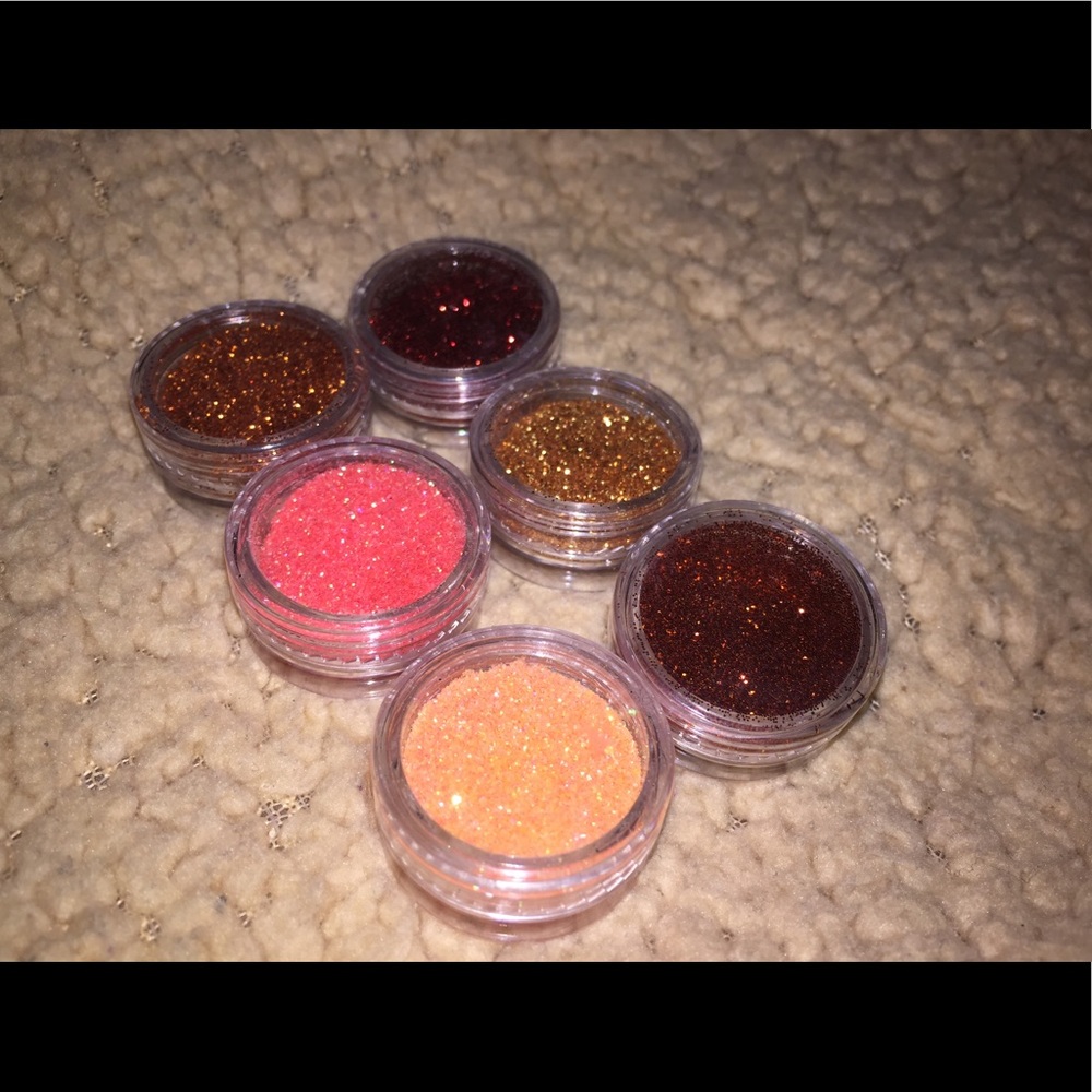 Orange glitter eyeshadow bundle